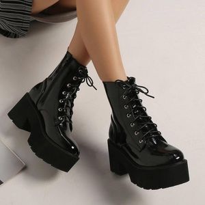 black platform boots